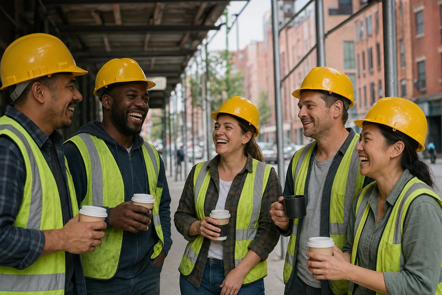 Construction crew on a break