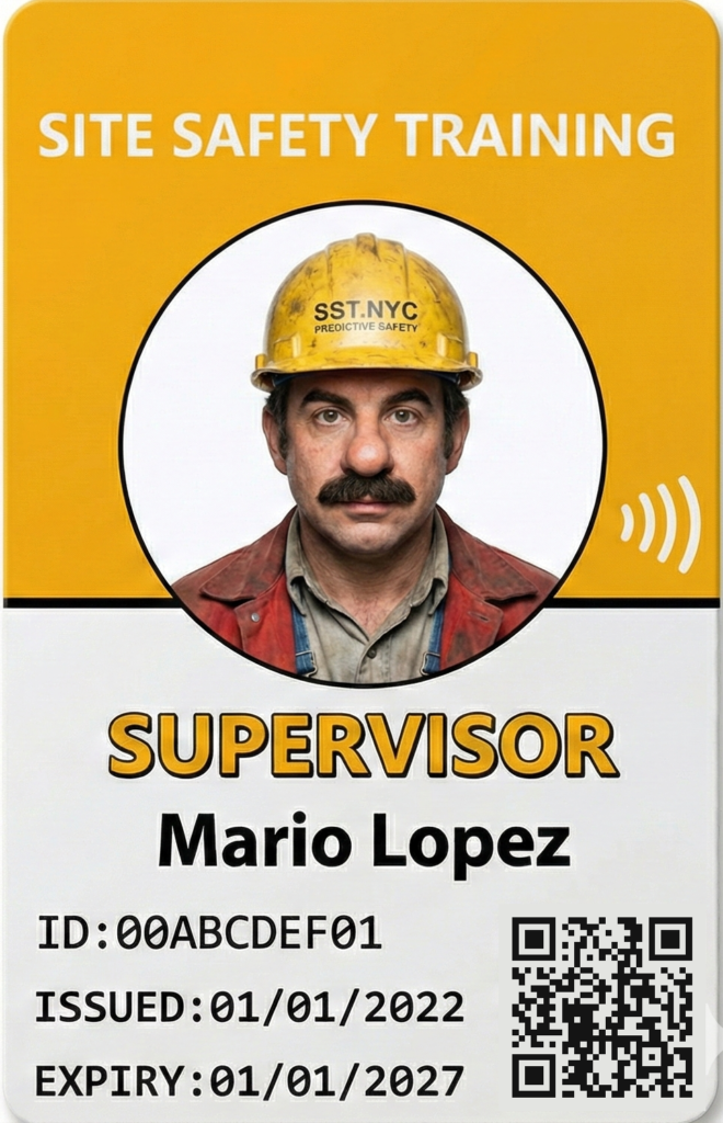 NYC DOB Site Safety Training Supervisor Card